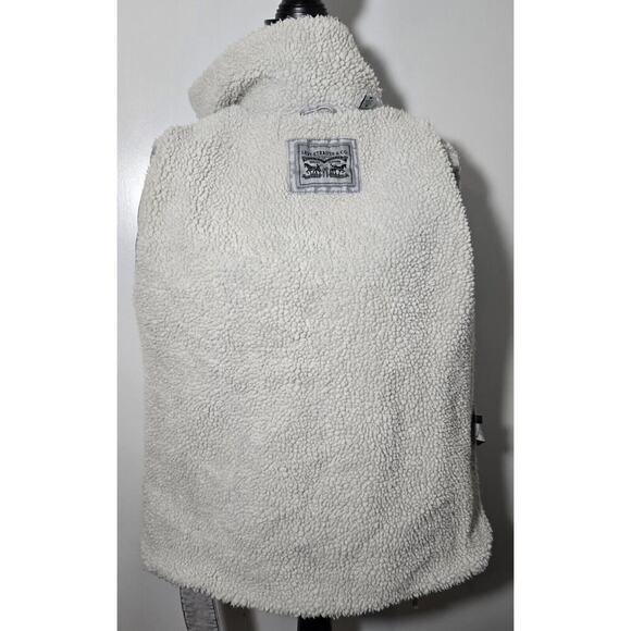 Levi's Jacket Gray Acid Washed Denim Belted Sherpa Moto Punk Streetwear Women M - Picture 6 of 8